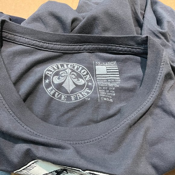 Affliction Grim Reaper Skull Roses T Shirt - Men's Size 3XL - Picture 4 of 8